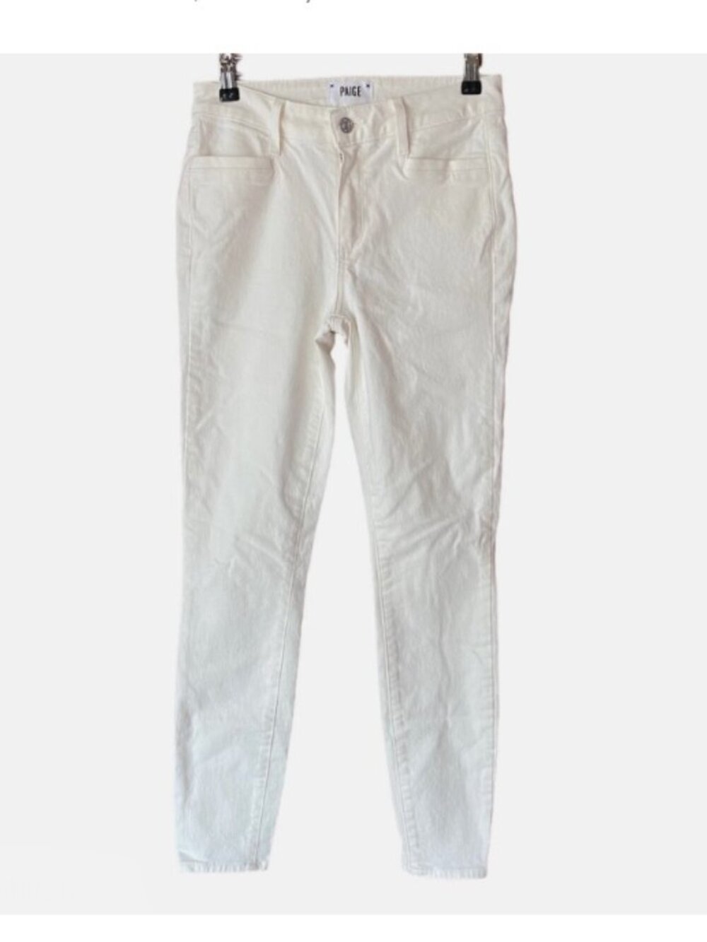 Paige Denim - Hoxton Ankle Crisp White Jeans Size 30 Light Distress on bottom